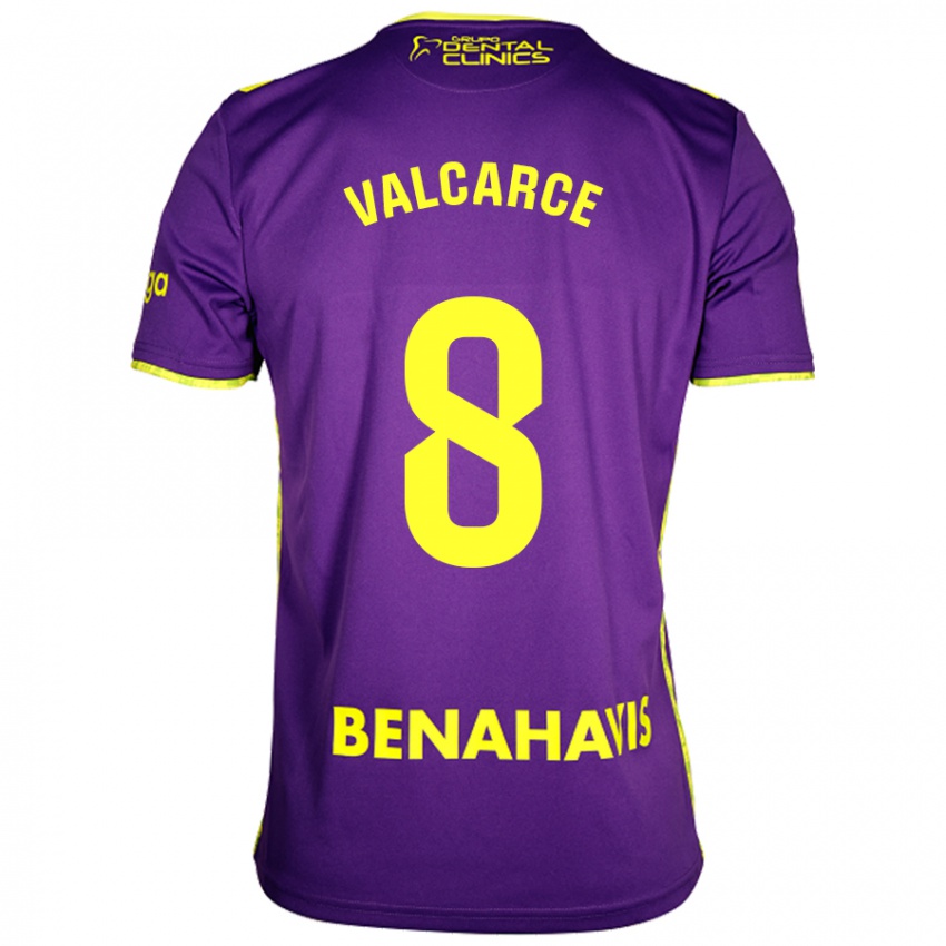 Hombre Camiseta Alejandro Valcarce #8 Púrpura Amarillo 2ª Equipación 2024/25 La Camisa Perú