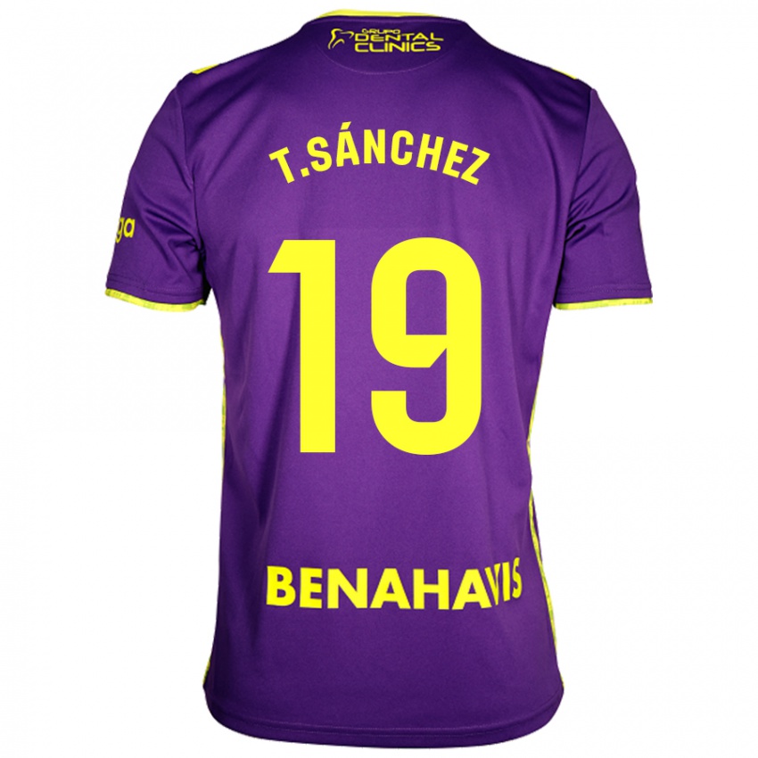 Hombre Camiseta Toni Sánchez #19 Púrpura Amarillo 2ª Equipación 2024/25 La Camisa Perú