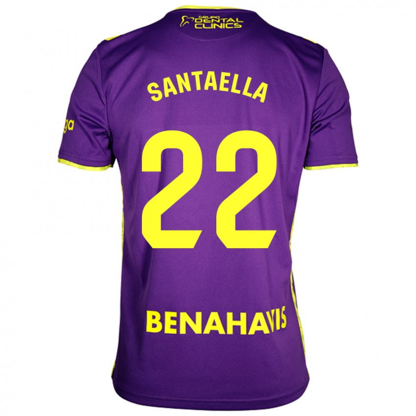 Hombre Camiseta Miguel Ángel Santaella #22 Púrpura Amarillo 2ª Equipación 2024/25 La Camisa Perú