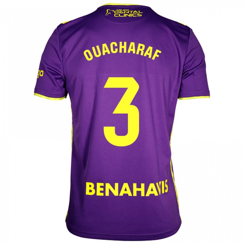 Hombre Camiseta Bilal Ouacharaf #3 Púrpura Amarillo 2ª Equipación 2024/25 La Camisa Perú