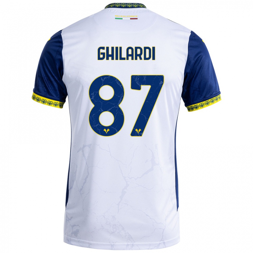 Hombre Camiseta Daniele Ghilardi #87 Blanco Azul 2ª Equipación 2024/25 La Camisa Perú