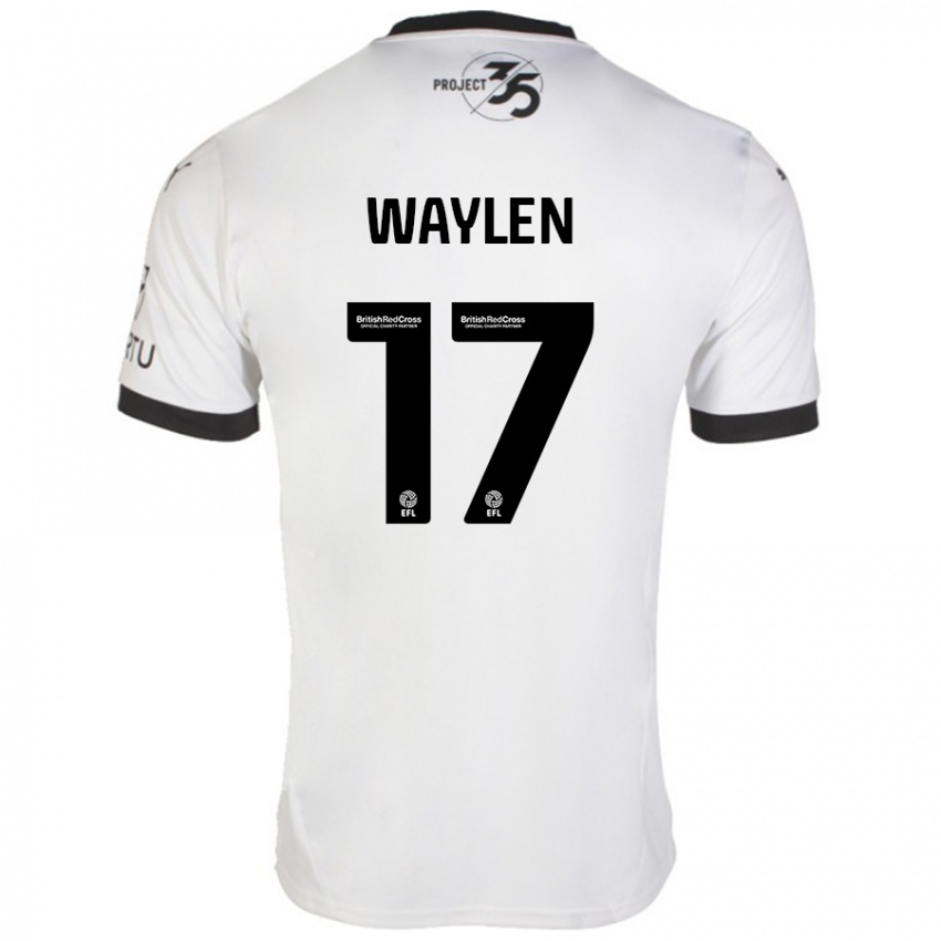 Hombre Camiseta Libby Waylen #17 Blanco Negro 2ª Equipación 2024/25 La Camisa Perú