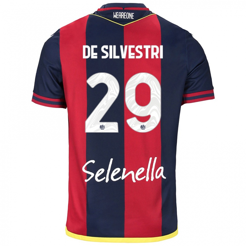 Mujer Camiseta Lorenzo De Silvestri #29 Rojo Azul Real 1ª Equipación 2024/25 La Camisa Perú