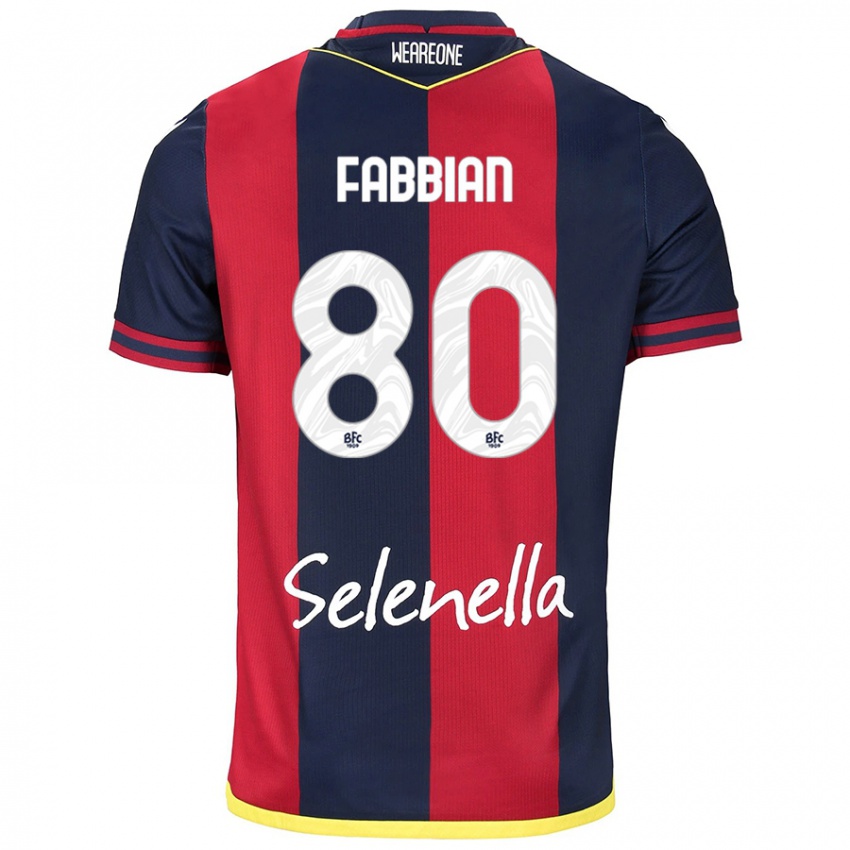 Mujer Camiseta Giovanni Fabbian #80 Rojo Azul Real 1ª Equipación 2024/25 La Camisa Perú