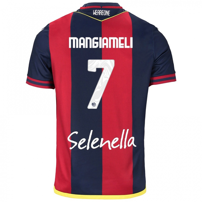 Mujer Camiseta Federico Mangiameli #7 Rojo Azul Real 1ª Equipación 2024/25 La Camisa Perú