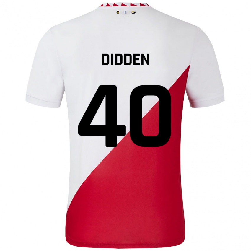 Mujer Camiseta Matisse Didden #40 Blanco Rojo 1ª Equipación 2024/25 La Camisa Perú