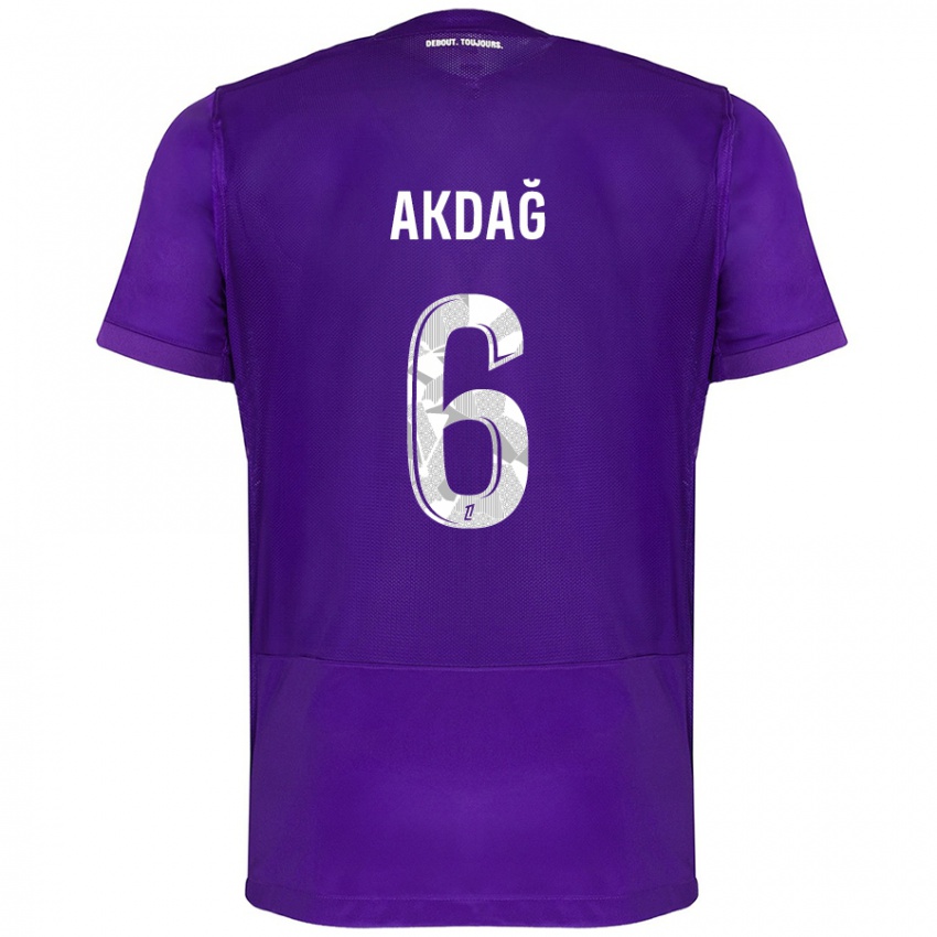 Mujer Camiseta Ümit Akdağ #6 Morado Blanco 1ª Equipación 2024/25 La Camisa Perú