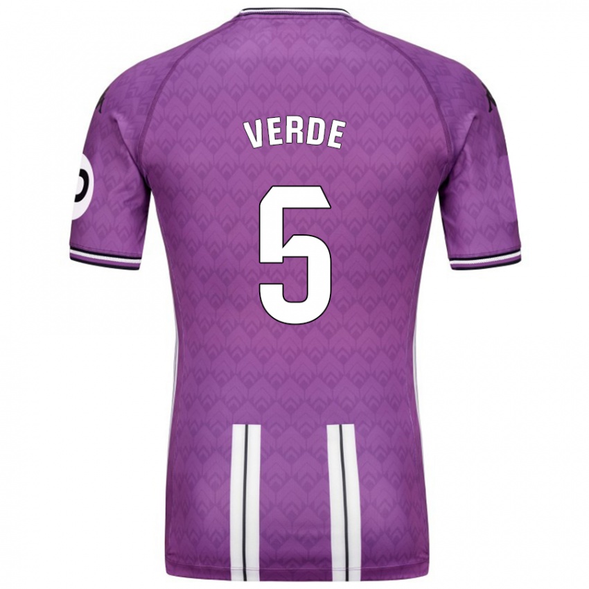 Mujer Camiseta Adrián Verde #5 Púrpura Blanco 1ª Equipación 2024/25 La Camisa Perú