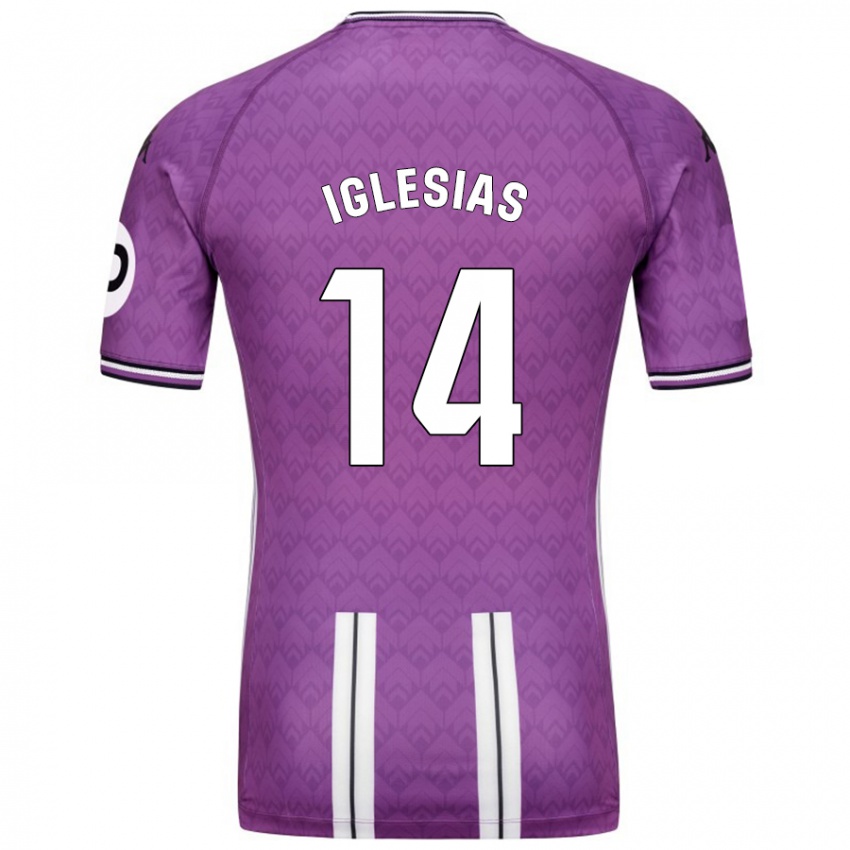 Mujer Camiseta Koke Iglesias #14 Púrpura Blanco 1ª Equipación 2024/25 La Camisa Perú