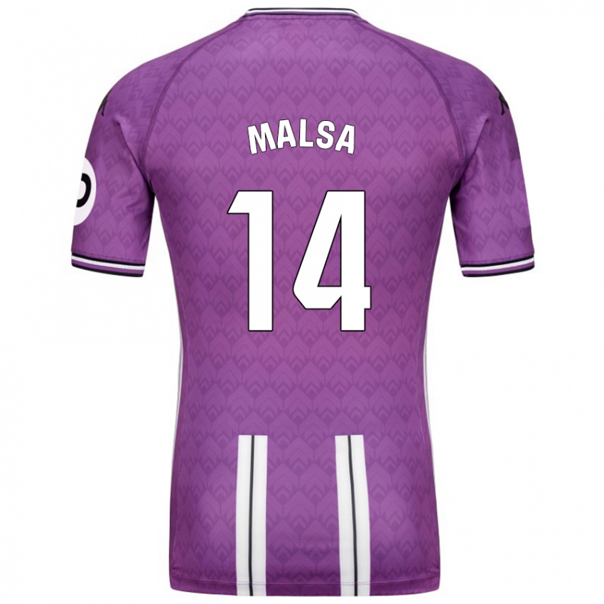 Mujer Camiseta Mickaël Malsa #14 Púrpura Blanco 1ª Equipación 2024/25 La Camisa Perú