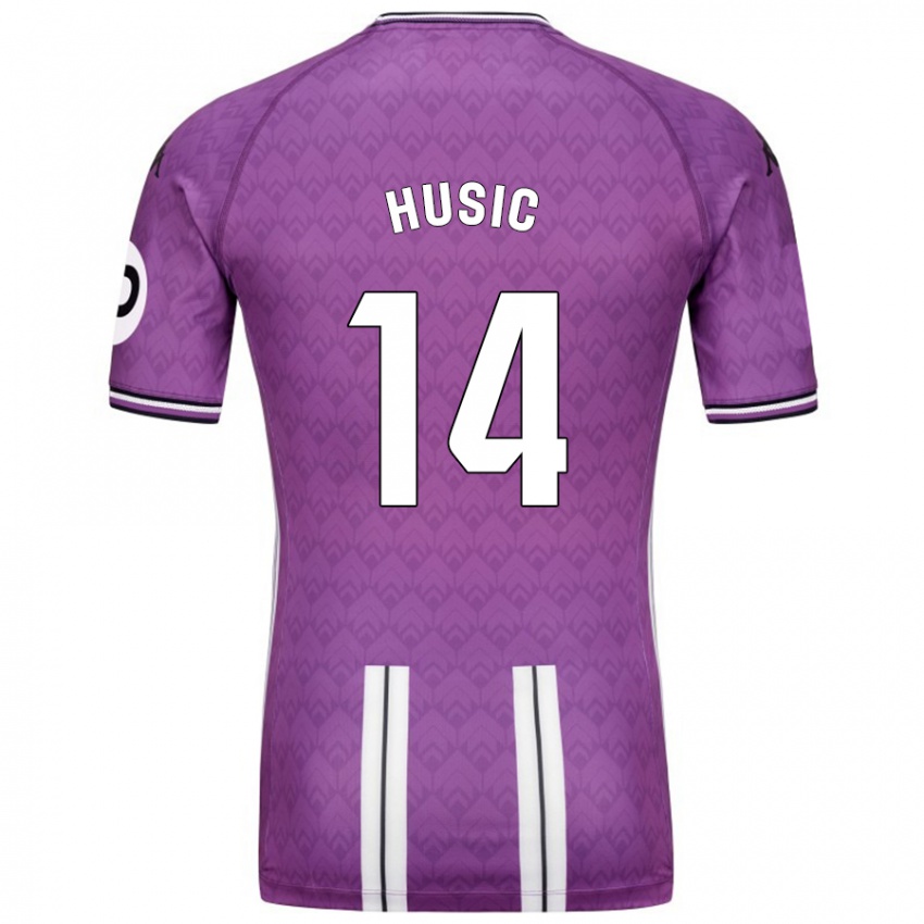 Mujer Camiseta Salih Husic #14 Púrpura Blanco 1ª Equipación 2024/25 La Camisa Perú