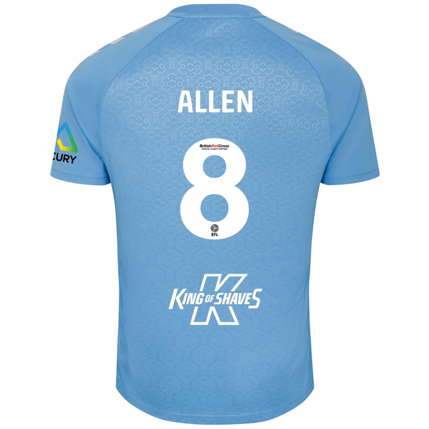 Mujer Camiseta Jamie Allen #8 Azul Blanco 1ª Equipación 2024/25 La Camisa Perú