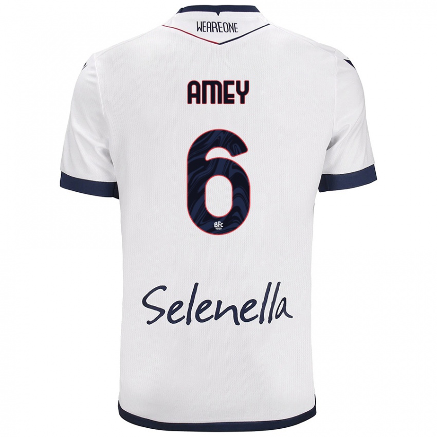 Mujer Camiseta Wisdom Amey #6 Blanco Azul Real 2ª Equipación 2024/25 La Camisa Perú