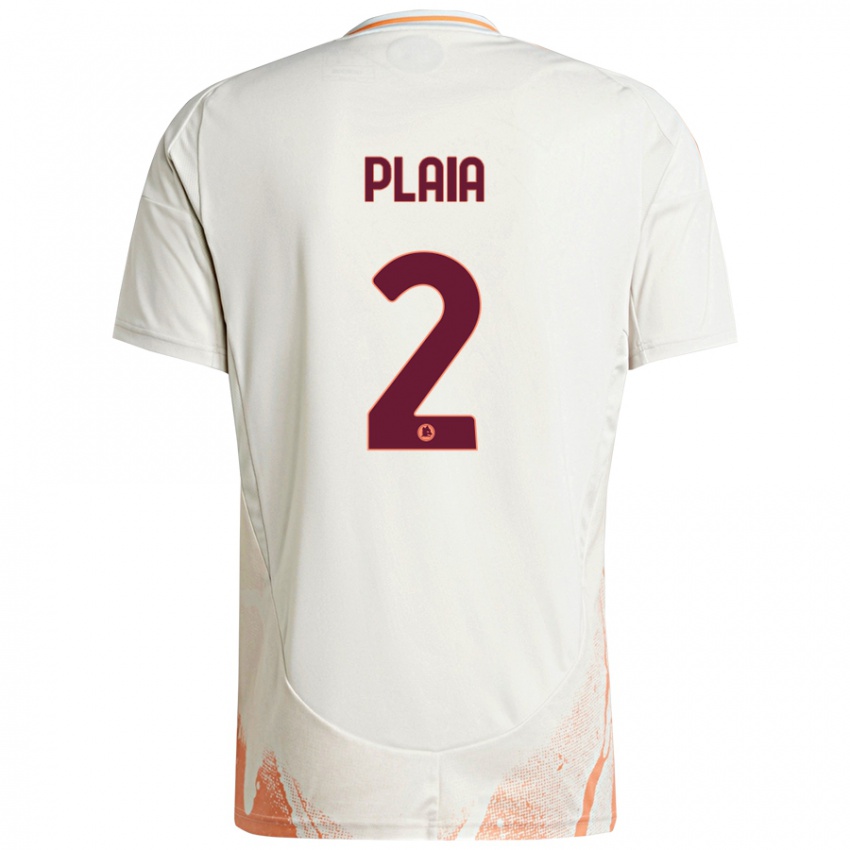 Mujer Camiseta Matteo Plaia #2 Crema Blanco Naranja 2ª Equipación 2024/25 La Camisa Perú