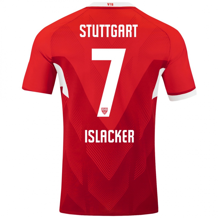 Mujer Camiseta Mandy Islacker #7 Rojo Blanco 2ª Equipación 2024/25 La Camisa Perú