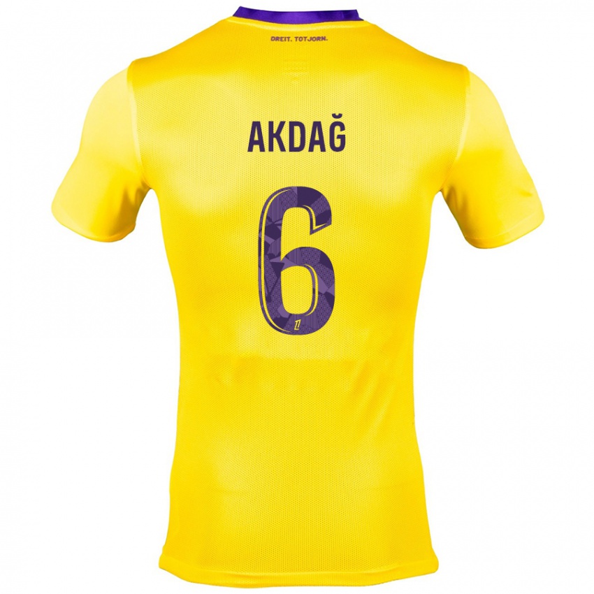 Mujer Camiseta Ümit Akdağ #6 Amarillo Morado 2ª Equipación 2024/25 La Camisa Perú