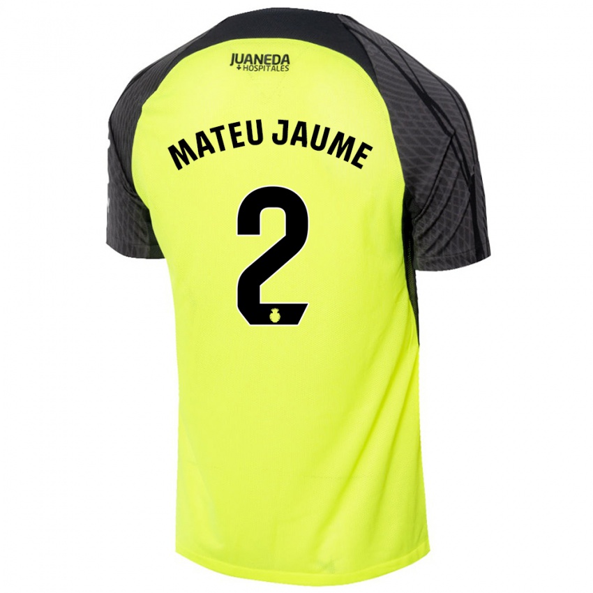 Mujer Camiseta Mateu Morey Bauza #2 Verde Fluorescente Negro 2ª Equipación 2024/25 La Camisa Perú