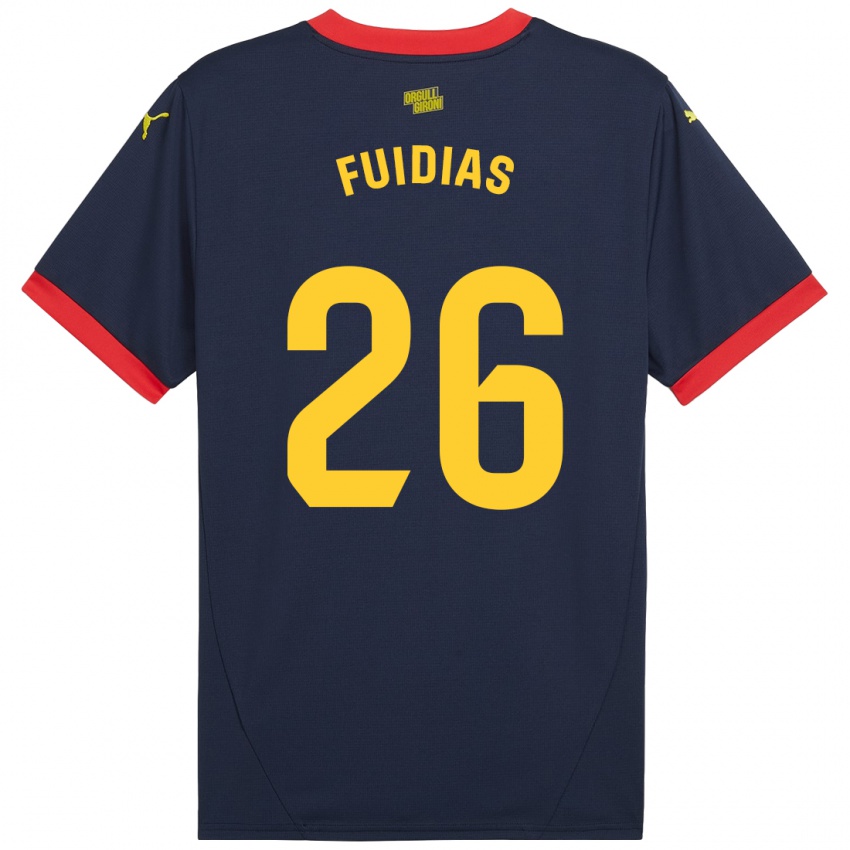 Mujer Camiseta Toni Fuidias #26 Azul Marino Rojo 2ª Equipación 2024/25 La Camisa Perú