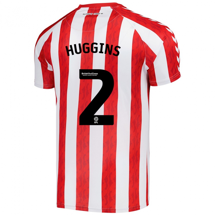 Niño Camiseta Niall Huggins #2 Rojo Blanco 1ª Equipación 2024/25 La Camisa Perú