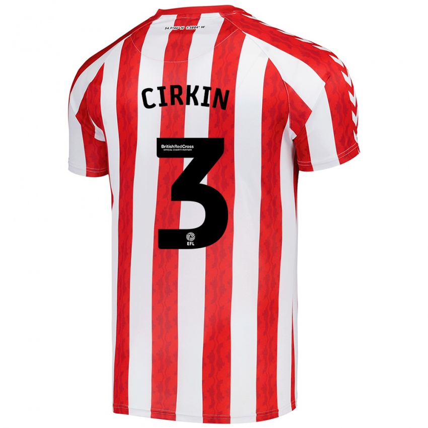 Niño Camiseta Dennis Cirkin #3 Rojo Blanco 1ª Equipación 2024/25 La Camisa Perú