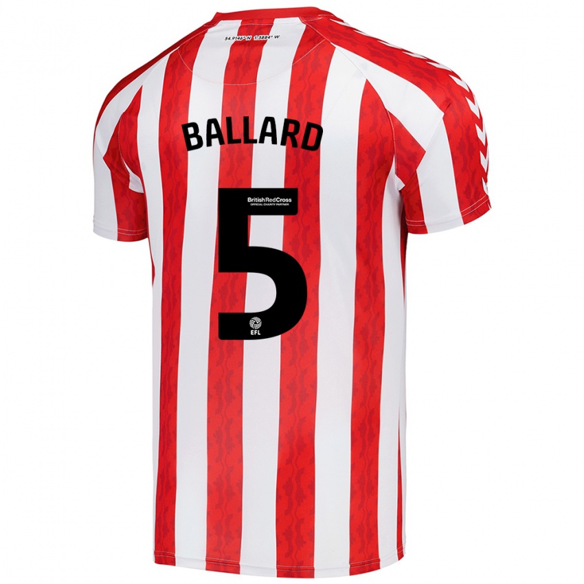 Niño Camiseta Daniel Ballard #5 Rojo Blanco 1ª Equipación 2024/25 La Camisa Perú