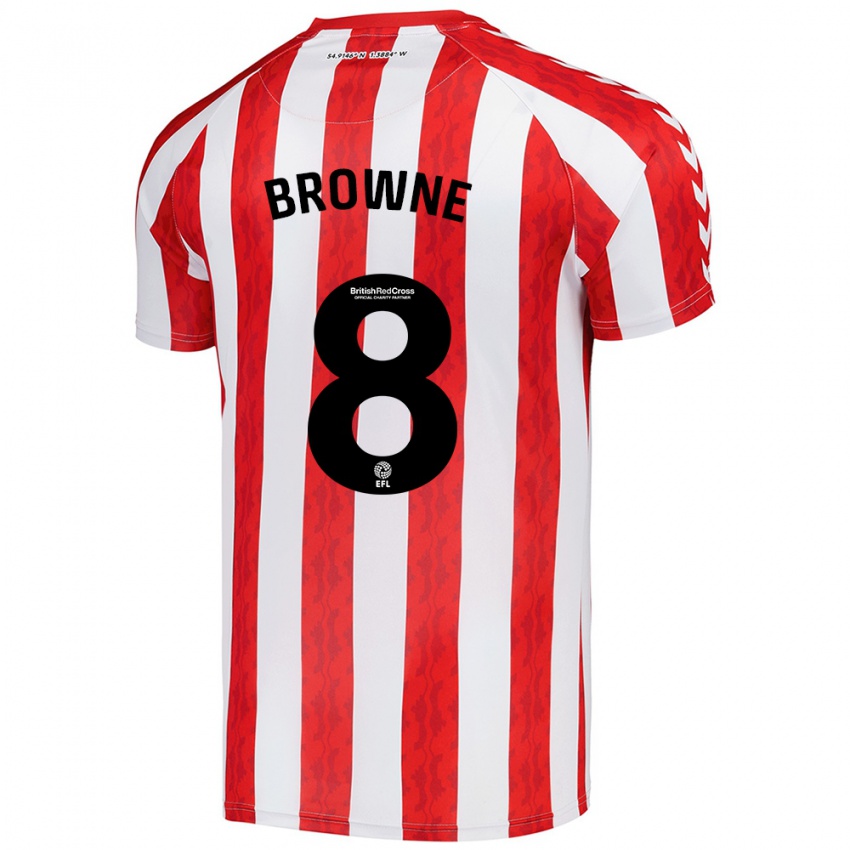 Niño Camiseta Alan Browne #8 Rojo Blanco 1ª Equipación 2024/25 La Camisa Perú