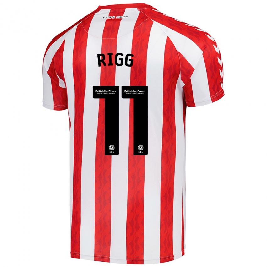 Niño Camiseta Chris Rigg #11 Rojo Blanco 1ª Equipación 2024/25 La Camisa Perú