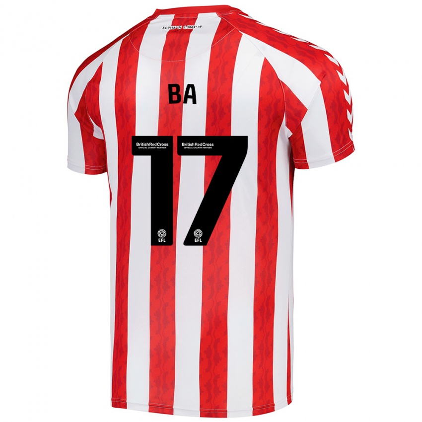 Niño Camiseta Abdoullah Ba #17 Rojo Blanco 1ª Equipación 2024/25 La Camisa Perú