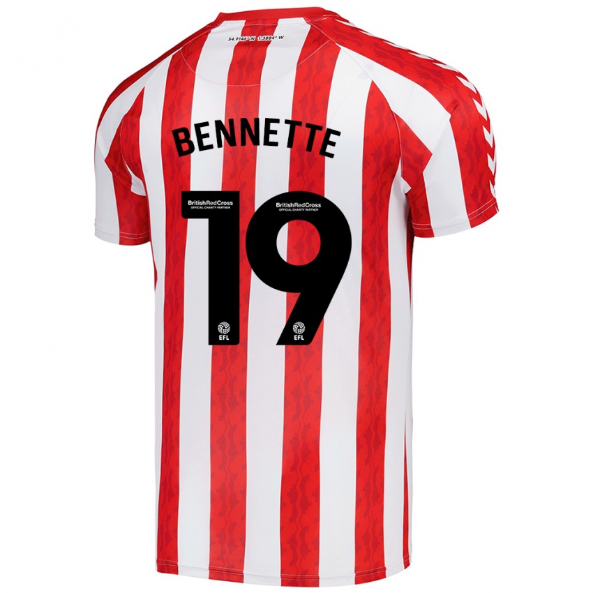 Niño Camiseta Jewison Bennette #19 Rojo Blanco 1ª Equipación 2024/25 La Camisa Perú