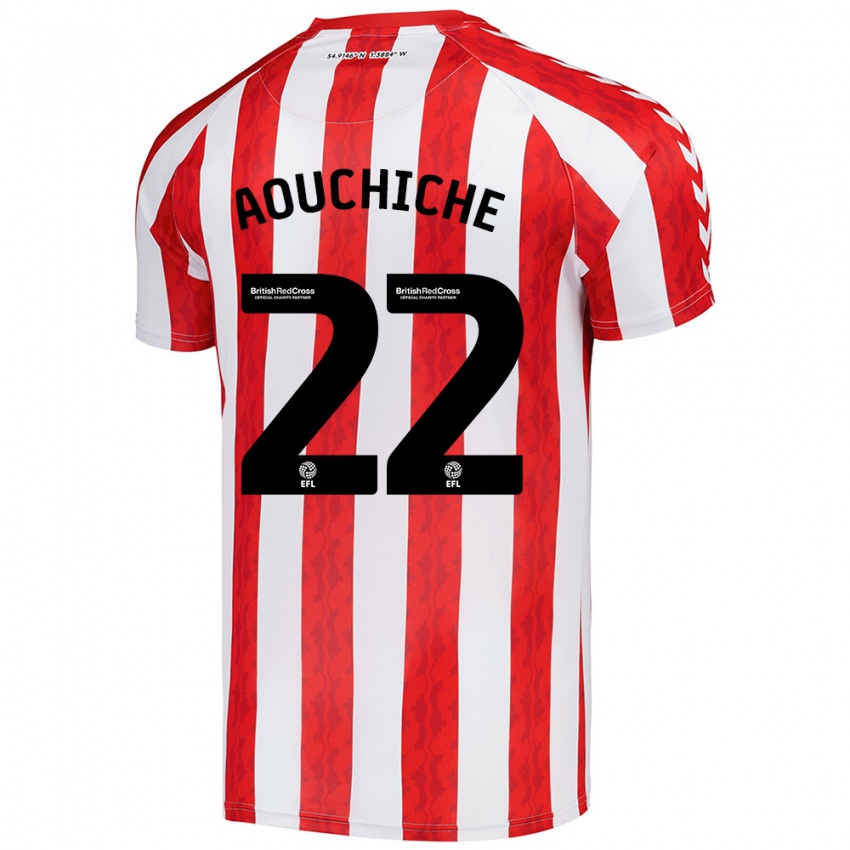 Niño Camiseta Adil Aouchiche #22 Rojo Blanco 1ª Equipación 2024/25 La Camisa Perú