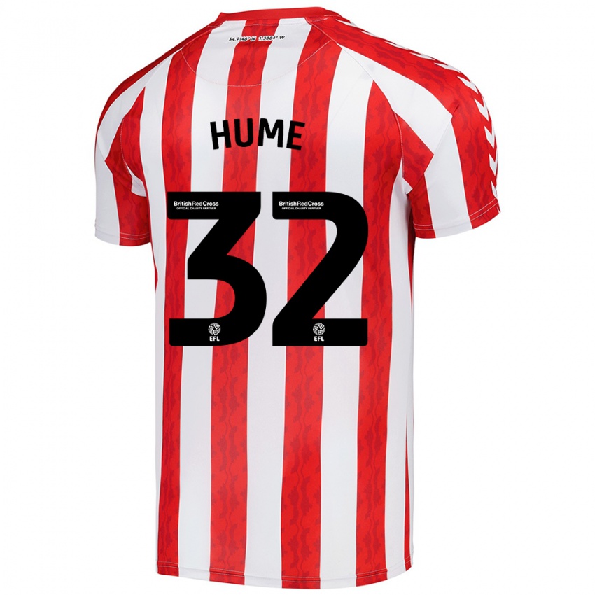 Niño Camiseta Trai Hume #32 Rojo Blanco 1ª Equipación 2024/25 La Camisa Perú