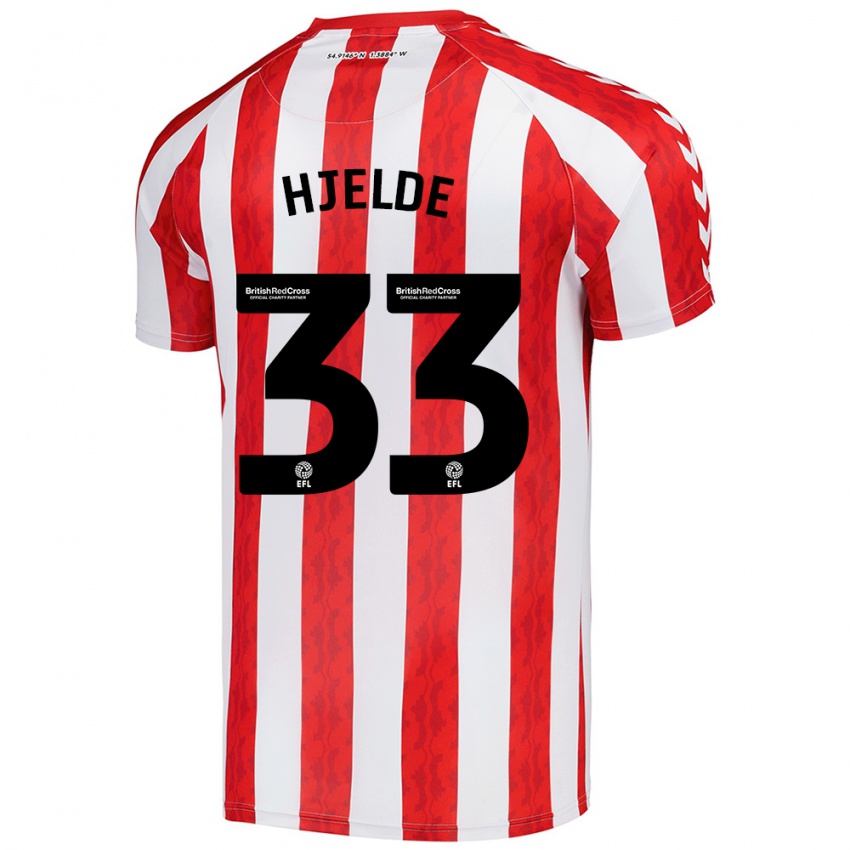 Niño Camiseta Leo Fuhr Hjelde #33 Rojo Blanco 1ª Equipación 2024/25 La Camisa Perú