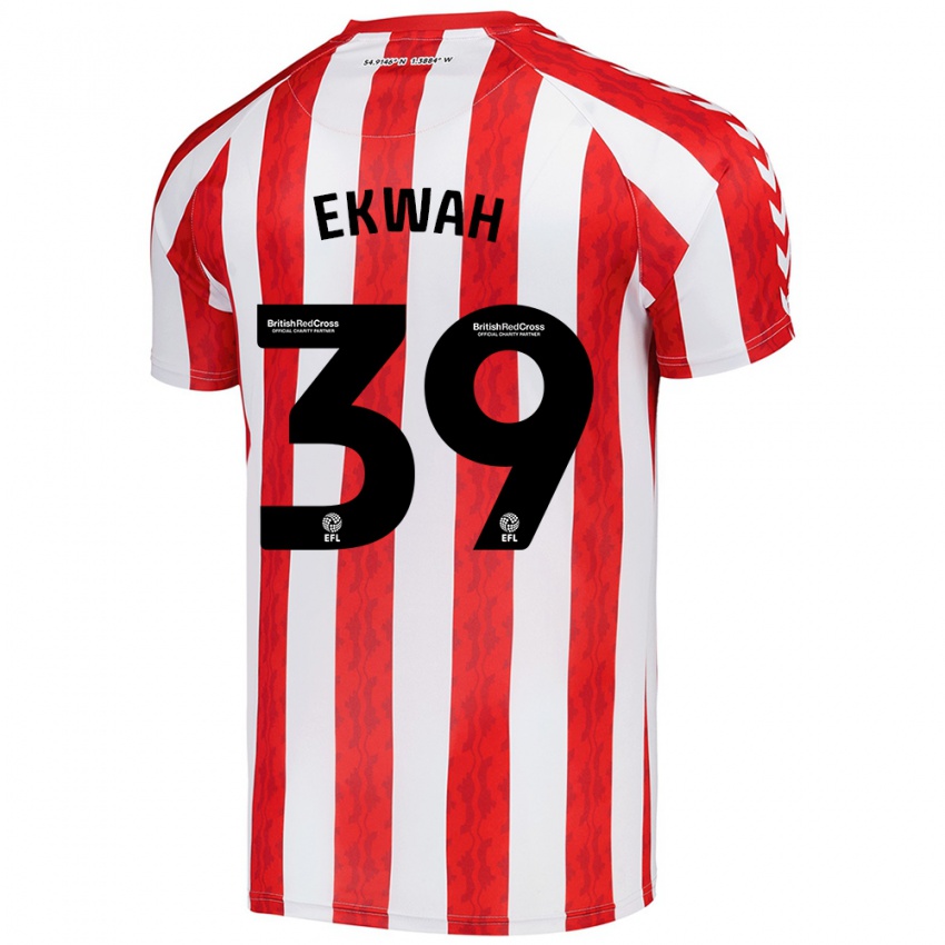 Niño Camiseta Pierre Ekwah #39 Rojo Blanco 1ª Equipación 2024/25 La Camisa Perú