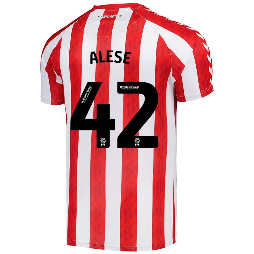 Niño Camiseta Aji Alese #42 Rojo Blanco 1ª Equipación 2024/25 La Camisa Perú