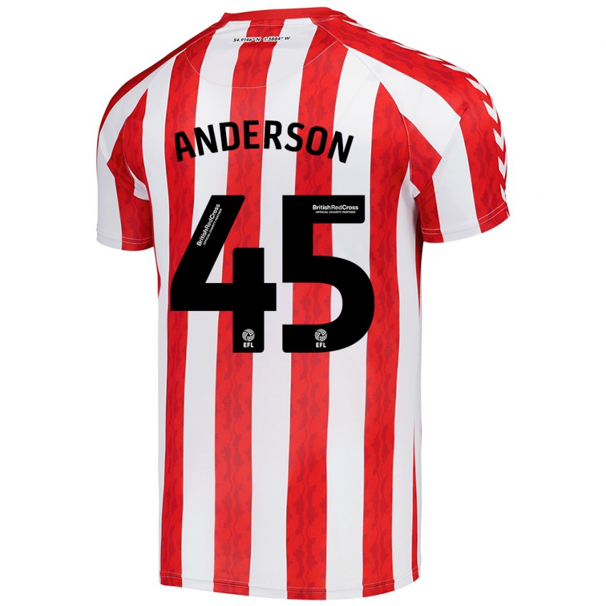 Niño Camiseta Joe Anderson #45 Rojo Blanco 1ª Equipación 2024/25 La Camisa Perú