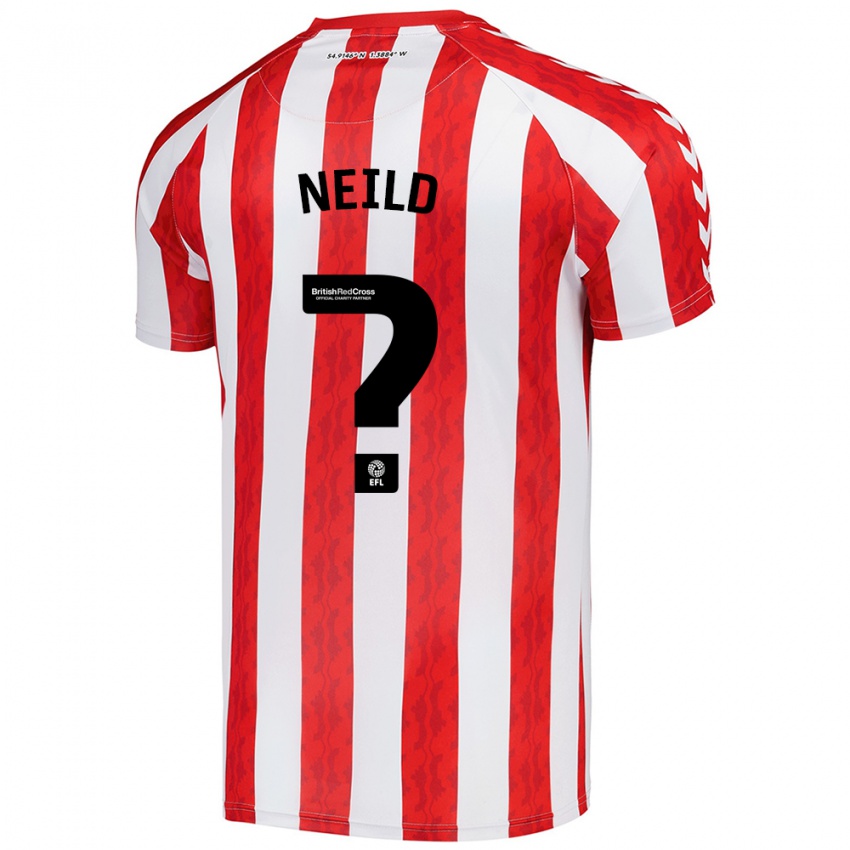 Niño Camiseta Joe Neild #0 Rojo Blanco 1ª Equipación 2024/25 La Camisa Perú