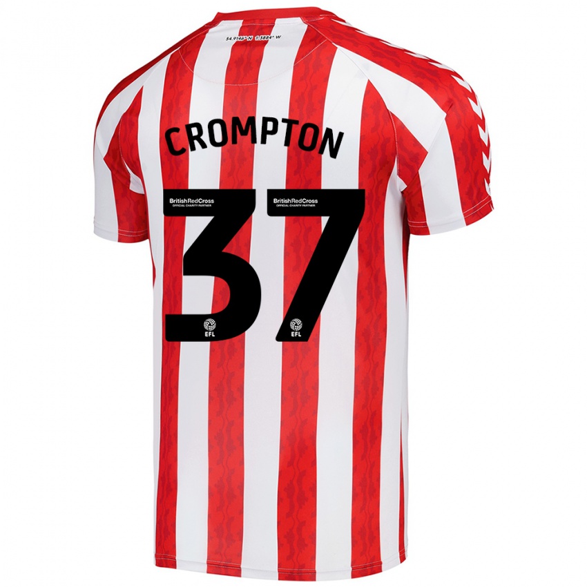 Niño Camiseta Ben Crompton #37 Rojo Blanco 1ª Equipación 2024/25 La Camisa Perú