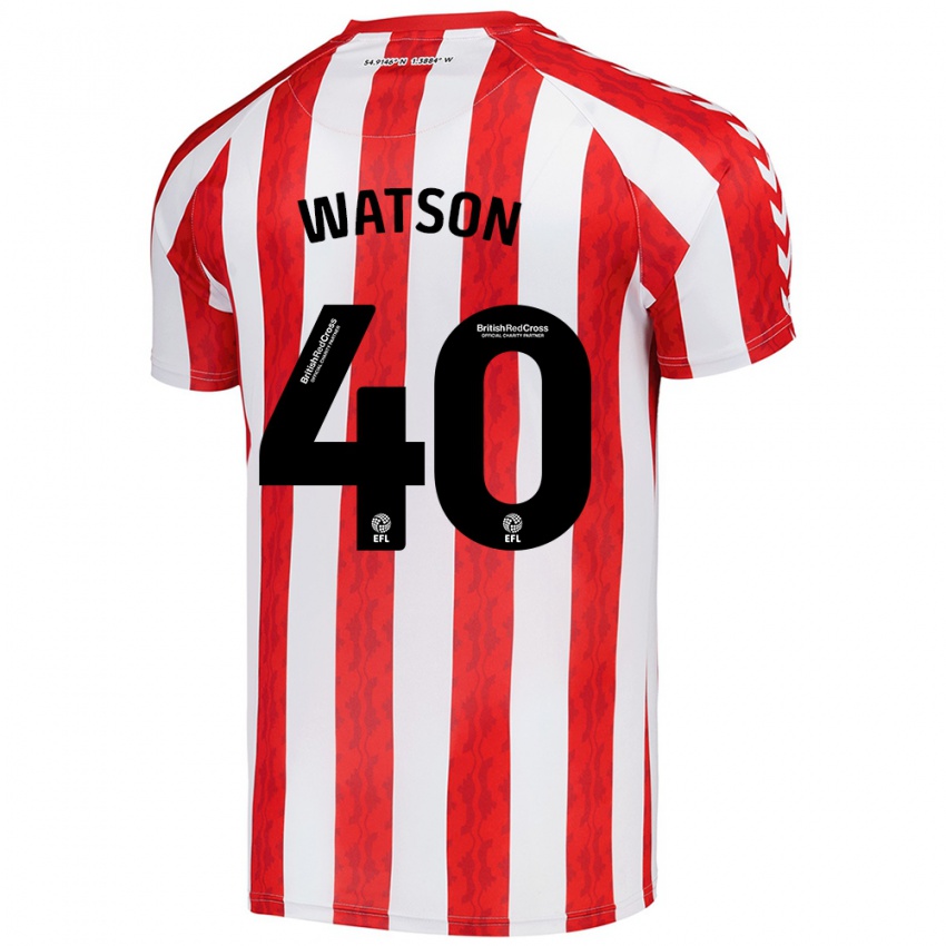 Niño Camiseta Tom Watson #40 Rojo Blanco 1ª Equipación 2024/25 La Camisa Perú