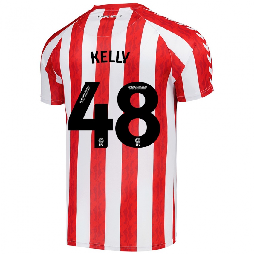 Niño Camiseta Caden Kelly #48 Rojo Blanco 1ª Equipación 2024/25 La Camisa Perú