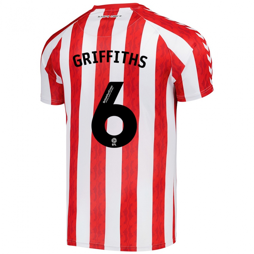 Niño Camiseta Louise Griffiths #6 Rojo Blanco 1ª Equipación 2024/25 La Camisa Perú