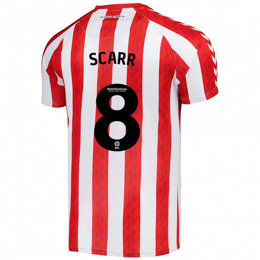 Niño Camiseta Emily Scarr #8 Rojo Blanco 1ª Equipación 2024/25 La Camisa Perú