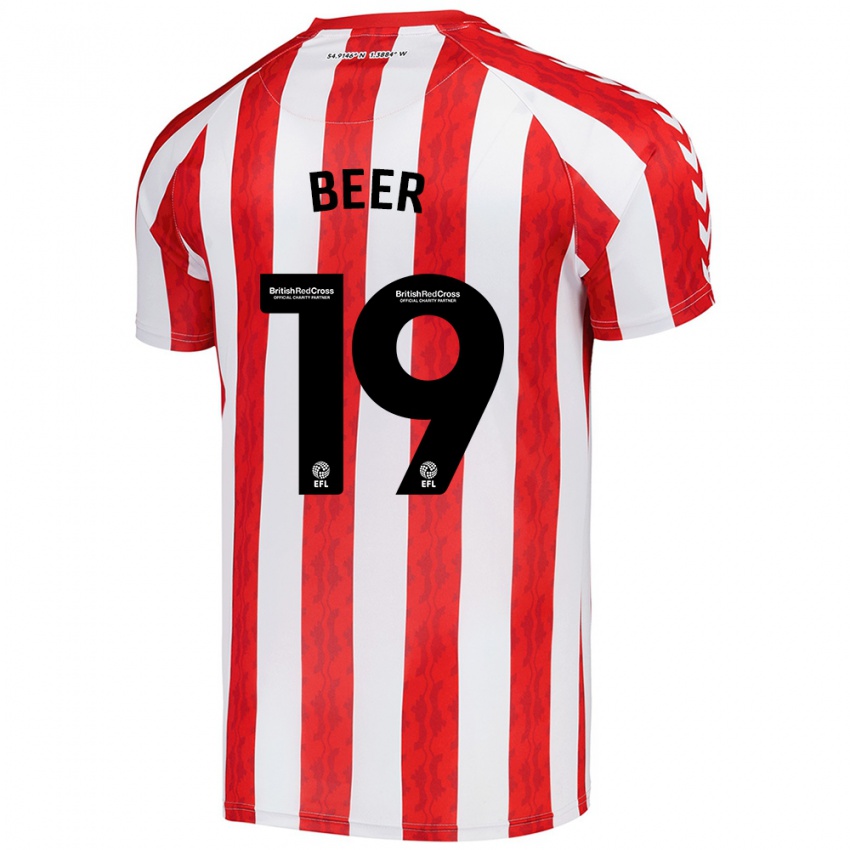 Niño Camiseta Megan Beer #19 Rojo Blanco 1ª Equipación 2024/25 La Camisa Perú