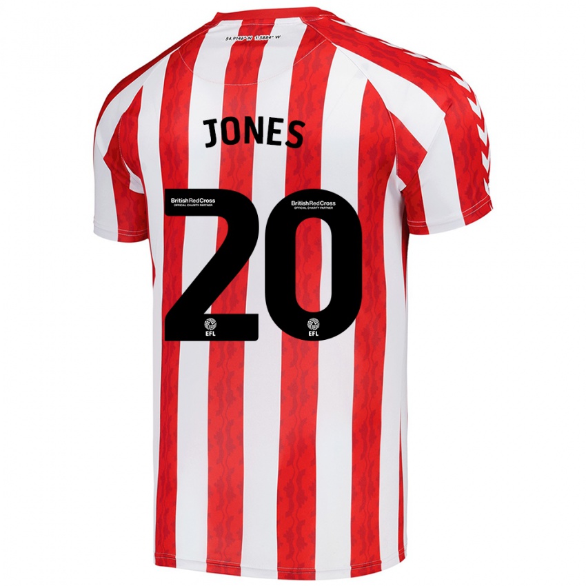 Niño Camiseta Ellen Jones #20 Rojo Blanco 1ª Equipación 2024/25 La Camisa Perú