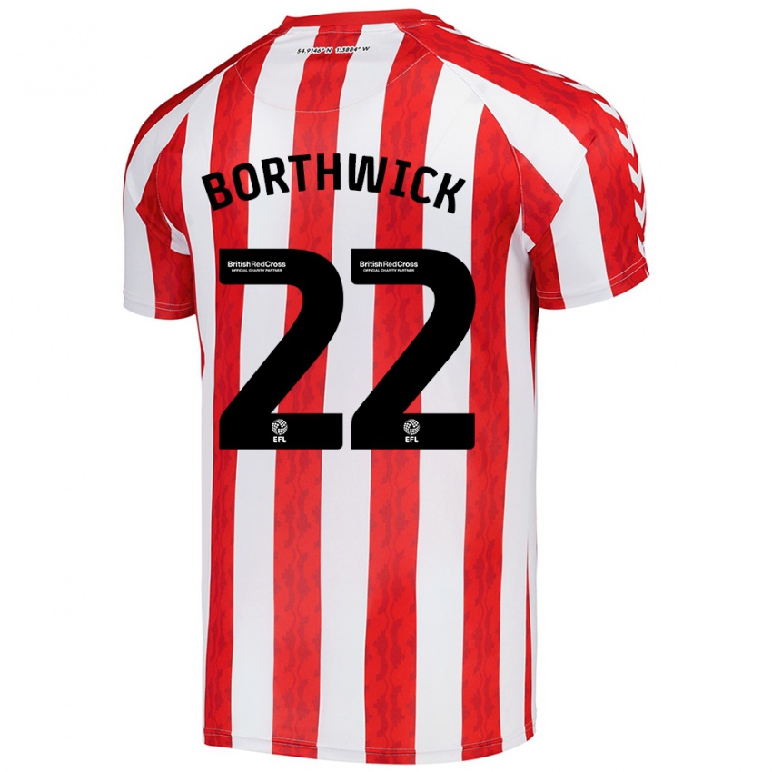 Niño Camiseta Megan Borthwick #22 Rojo Blanco 1ª Equipación 2024/25 La Camisa Perú