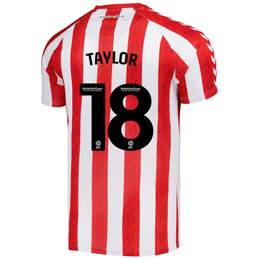 Niño Camiseta Ellis Taylor #18 Rojo Blanco 1ª Equipación 2024/25 La Camisa Perú