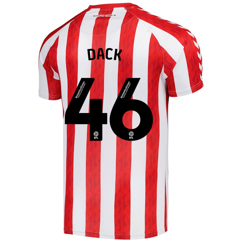 Niño Camiseta Bradley Dack #46 Rojo Blanco 1ª Equipación 2024/25 La Camisa Perú