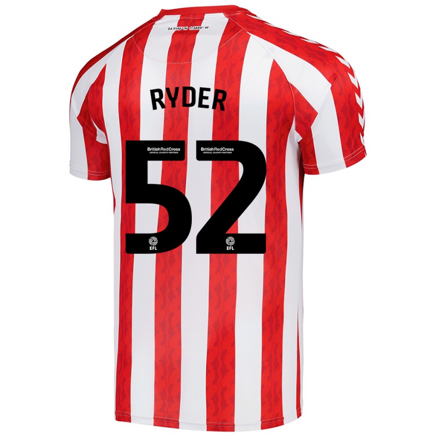 Niño Camiseta Joe Ryder #52 Rojo Blanco 1ª Equipación 2024/25 La Camisa Perú