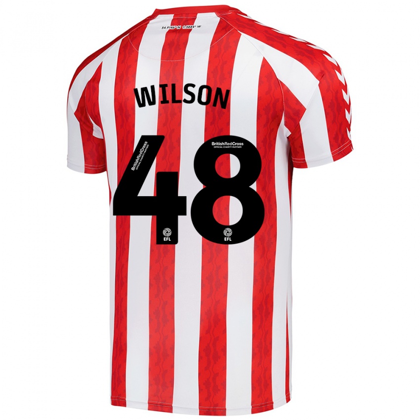 Niño Camiseta Callum Wilson #48 Rojo Blanco 1ª Equipación 2024/25 La Camisa Perú