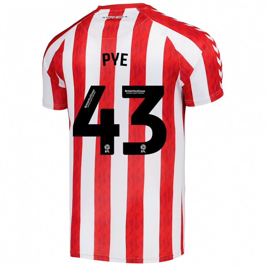 Niño Camiseta Connor Pye #43 Rojo Blanco 1ª Equipación 2024/25 La Camisa Perú