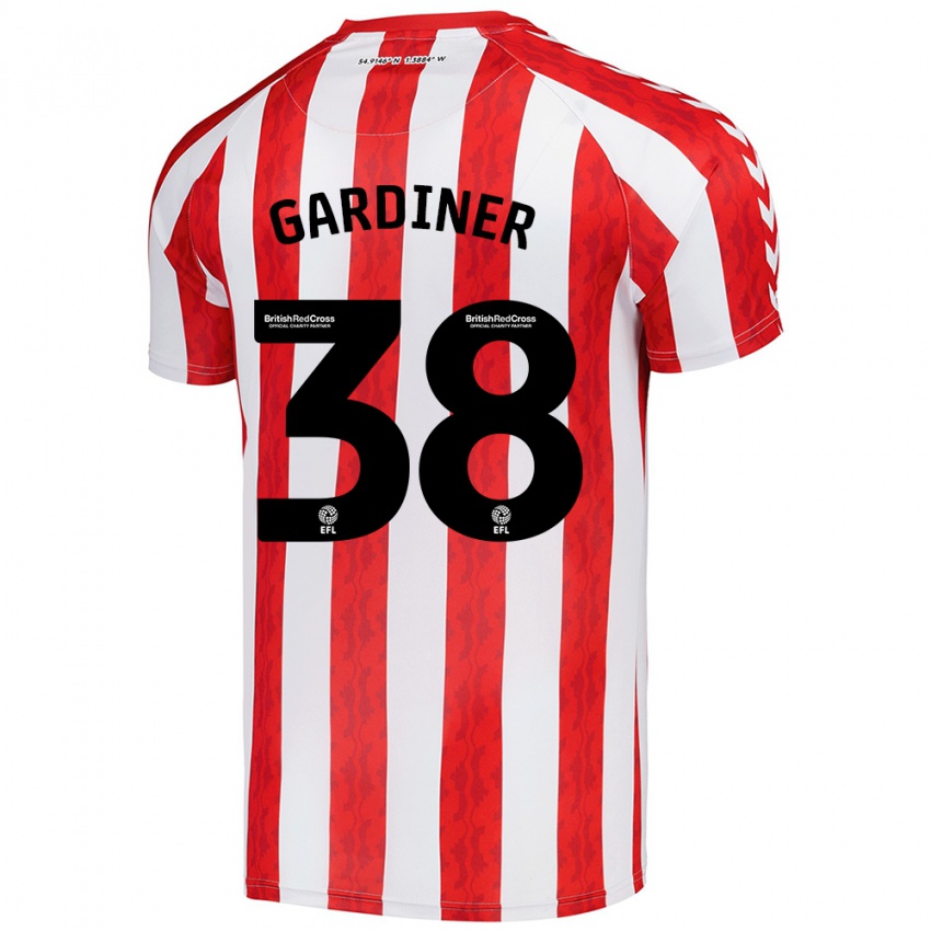 Niño Camiseta Harry Gardiner #38 Rojo Blanco 1ª Equipación 2024/25 La Camisa Perú